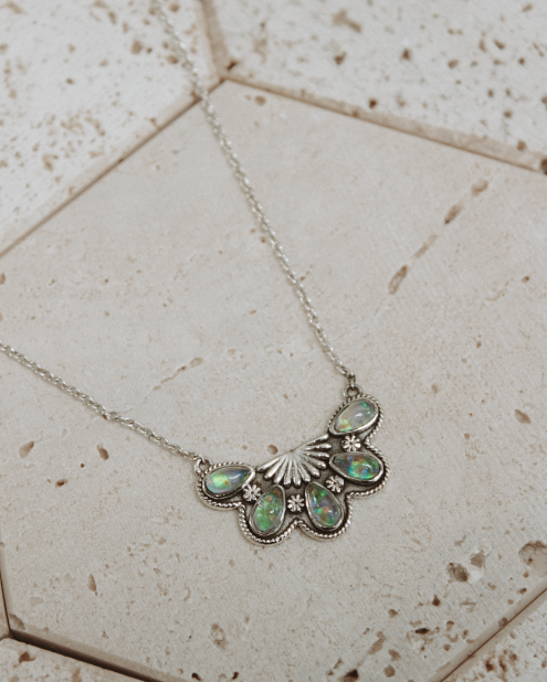 Half Cluster Blossom Necklace-Chain Necklaces-Krush Kandy, Women's Online Fashion Boutique Located in Phoenix, Arizona (Scottsdale Area)