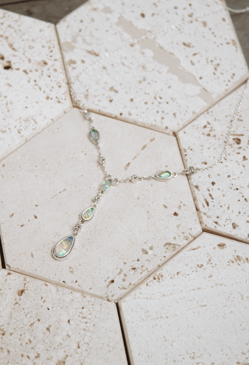 Valerie's Sterling Daisy Lariat Necklace-Chain Necklaces-Krush Kandy, Women's Online Fashion Boutique Located in Phoenix, Arizona (Scottsdale Area)