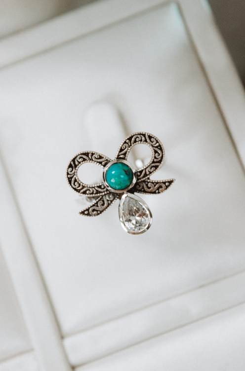 Stone Drop Bow Ring-Cluster Rings-Krush Kandy, Women's Online Fashion Boutique Located in Phoenix, Arizona (Scottsdale Area)