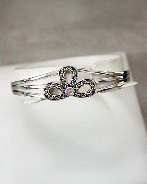 Simple Statement Sterling Bow Cuff-Chain Bracelets-Krush Kandy, Women's Online Fashion Boutique Located in Phoenix, Arizona (Scottsdale Area)