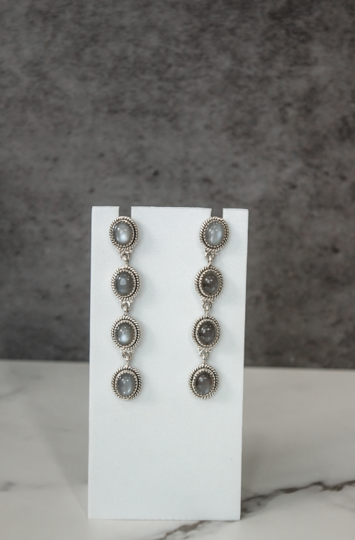 Moonstone Dangle Earrings-Drop Earrings-Krush Kandy, Women's Online Fashion Boutique Located in Phoenix, Arizona (Scottsdale Area)