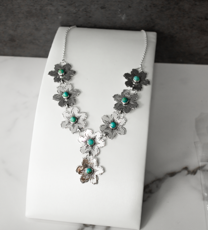 Summertime Flora Cluster Necklace | By KKB-Squash Blossom Necklaces-Krush Kandy, Women's Online Fashion Boutique Located in Phoenix, Arizona (Scottsdale Area)