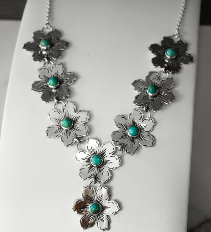 Summertime Flora Cluster Necklace | By KKB-Squash Blossom Necklaces-Krush Kandy, Women's Online Fashion Boutique Located in Phoenix, Arizona (Scottsdale Area)
