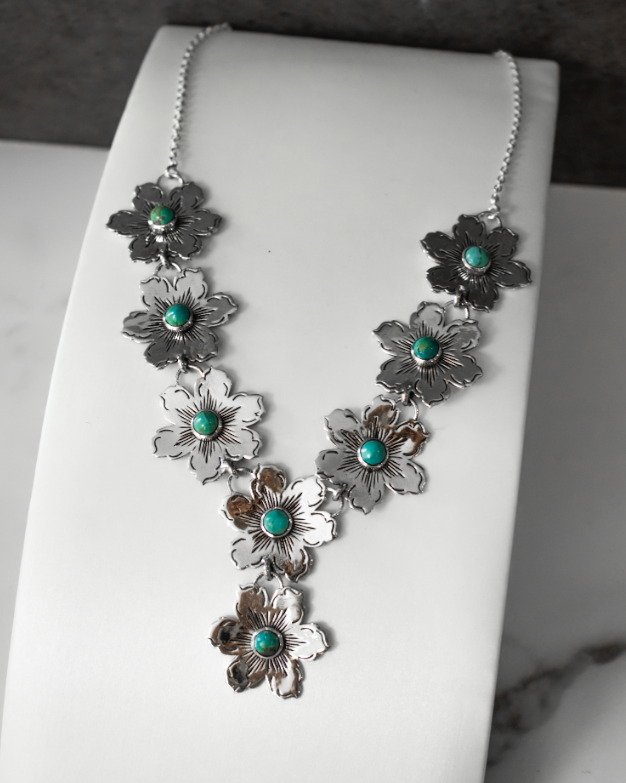 Summertime Flora Cluster Necklace | By KKB-Squash Blossom Necklaces-Krush Kandy, Women's Online Fashion Boutique Located in Phoenix, Arizona (Scottsdale Area)