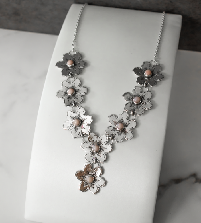 Summertime Flora Cluster Necklace | By KKB-Squash Blossom Necklaces-Krush Kandy, Women's Online Fashion Boutique Located in Phoenix, Arizona (Scottsdale Area)