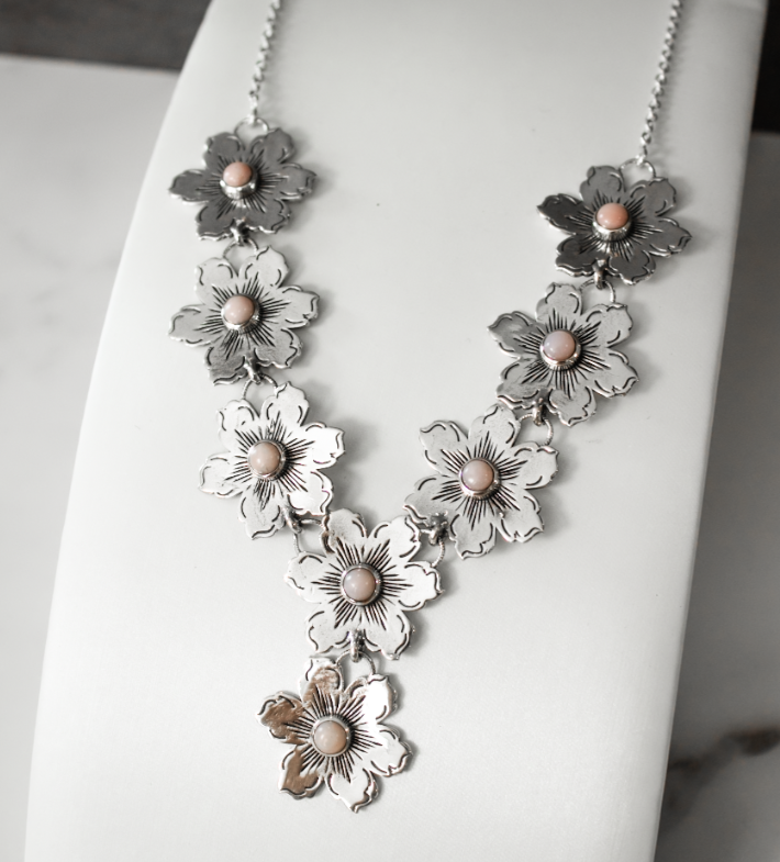 Summertime Flora Cluster Necklace | By KKB-Squash Blossom Necklaces-Krush Kandy, Women's Online Fashion Boutique Located in Phoenix, Arizona (Scottsdale Area)