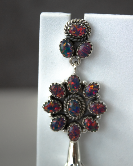 Squash Blossom Stone Statement Earrings-Stud Earrings-Krush Kandy, Women's Online Fashion Boutique Located in Phoenix, Arizona (Scottsdale Area)
