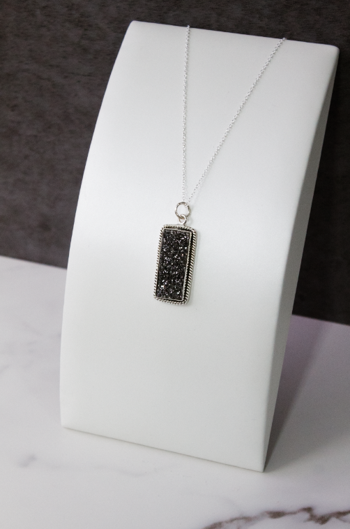 Krushed Druzy Bar Drop Necklace-Chain Necklaces-Krush Kandy, Women's Online Fashion Boutique Located in Phoenix, Arizona (Scottsdale Area)
