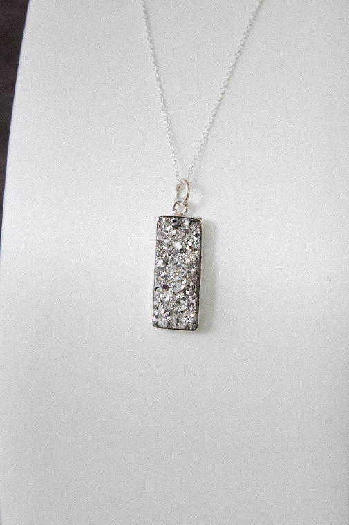 Krushed Druzy Bar Drop Necklace-Chain Necklaces-Krush Kandy, Women's Online Fashion Boutique Located in Phoenix, Arizona (Scottsdale Area)