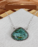 One Of A Kind Hubei Turquoise Slab Necklaces-Necklaces-Krush Kandy, Women's Online Fashion Boutique Located in Phoenix, Arizona (Scottsdale Area)