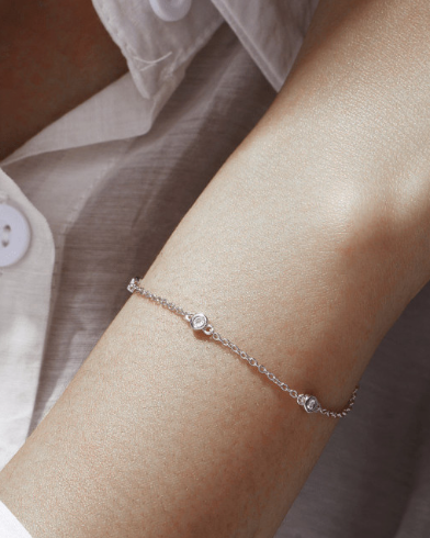 Cubic Zirconia Geometric Minimalist Link Bracelet-Bracelets-Krush Kandy, Women's Online Fashion Boutique Located in Phoenix, Arizona (Scottsdale Area)