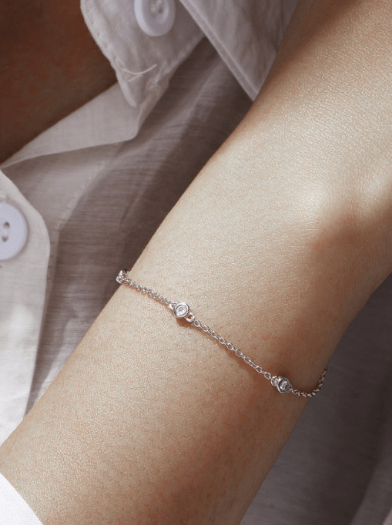 Cubic Zirconia Geometric Minimalist Link Bracelet-Bracelets-Krush Kandy, Women's Online Fashion Boutique Located in Phoenix, Arizona (Scottsdale Area)