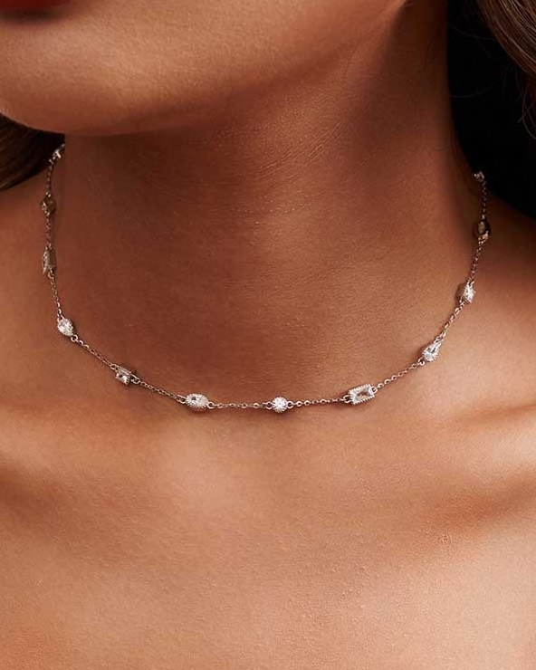 Crystal Geometric Minimalist Necklace-Necklaces-Krush Kandy, Women's Online Fashion Boutique Located in Phoenix, Arizona (Scottsdale Area)