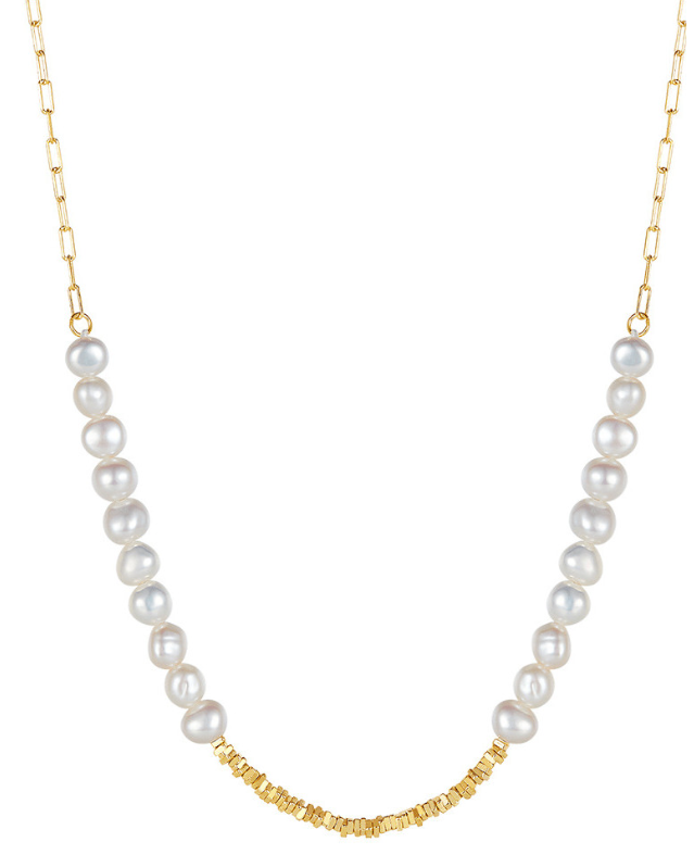 Freshwater Pearl Geometric Vintage Beaded Necklace-Necklaces-Krush Kandy, Women's Online Fashion Boutique Located in Phoenix, Arizona (Scottsdale Area)