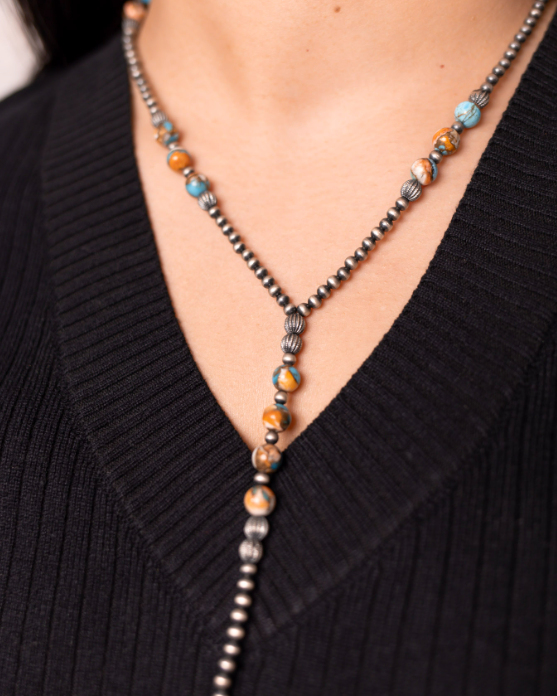 Copper Infused Desert Pearl Lariat Necklace-Necklaces-Krush Kandy, Women's Online Fashion Boutique Located in Phoenix, Arizona (Scottsdale Area)
