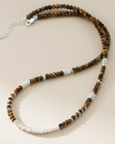 Tiger Eye Irregular Vintage Beaded Necklace-Necklaces-Krush Kandy, Women's Online Fashion Boutique Located in Phoenix, Arizona (Scottsdale Area)