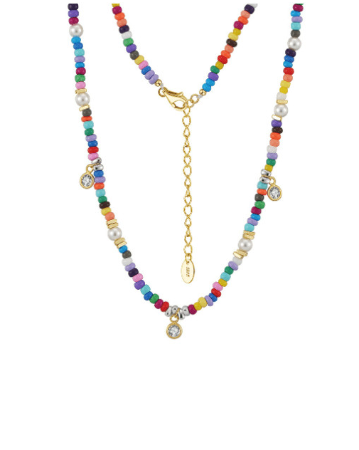 Natural Stone Round Trend Beaded Necklace-Necklaces-Krush Kandy, Women's Online Fashion Boutique Located in Phoenix, Arizona (Scottsdale Area)