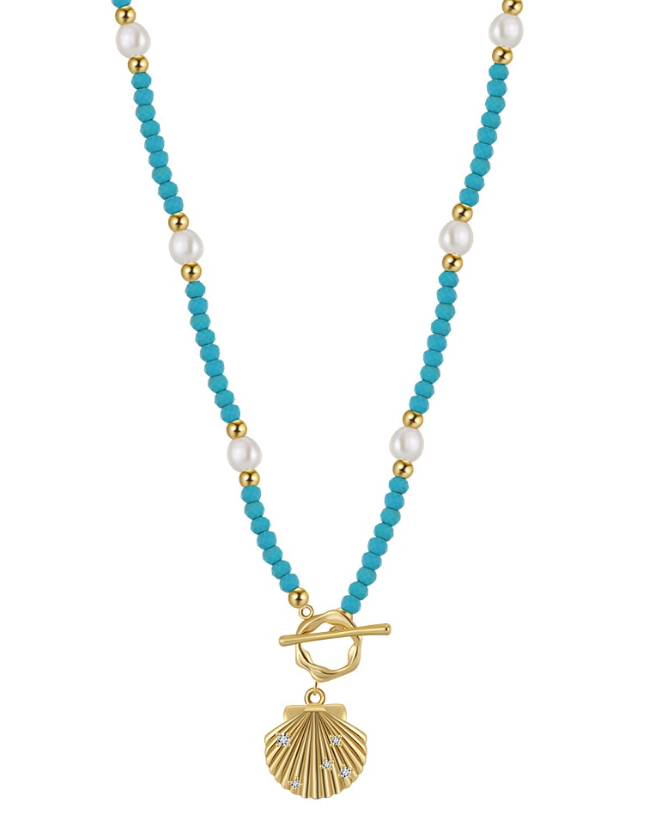 Natural Stone Geometric Vintage Beaded Necklace-Necklaces-Krush Kandy, Women's Online Fashion Boutique Located in Phoenix, Arizona (Scottsdale Area)