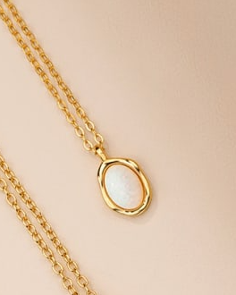 Opal Geometric Minimalist Necklace-Necklaces-Krush Kandy, Women's Online Fashion Boutique Located in Phoenix, Arizona (Scottsdale Area)