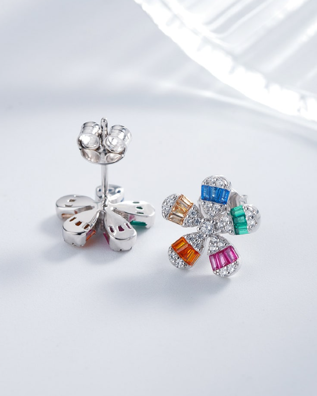 Cubic Zirconia Flower Luxury Stud Earring-Earrings-Krush Kandy, Women's Online Fashion Boutique Located in Phoenix, Arizona (Scottsdale Area)