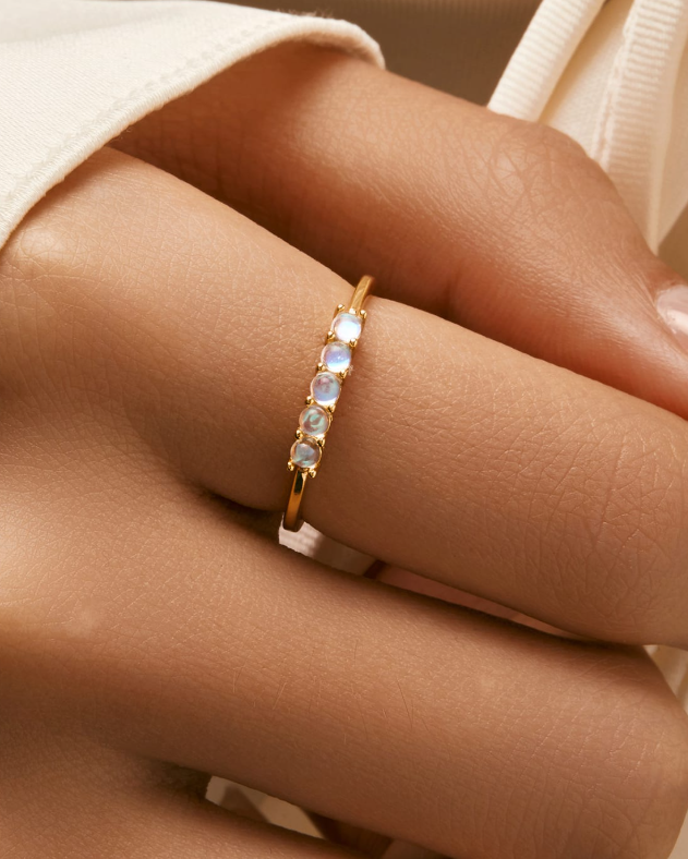 Cute Opal Geometric Minimalist Band Ring-Ring-Krush Kandy, Women's Online Fashion Boutique Located in Phoenix, Arizona (Scottsdale Area)
