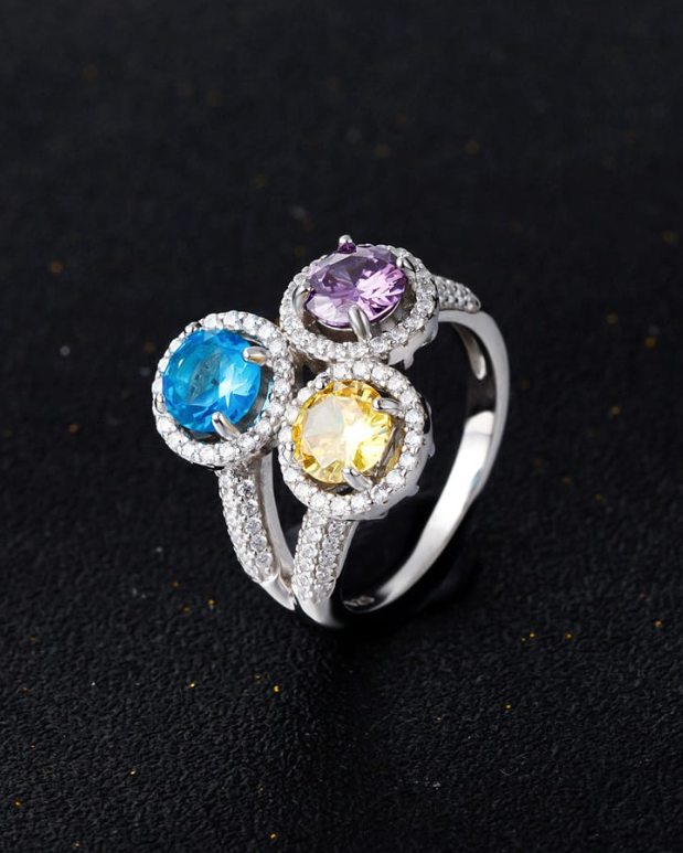 Sterling Silver Cubic Zirconia Geometric Luxury Band Ring-Ring-Krush Kandy, Women's Online Fashion Boutique Located in Phoenix, Arizona (Scottsdale Area)