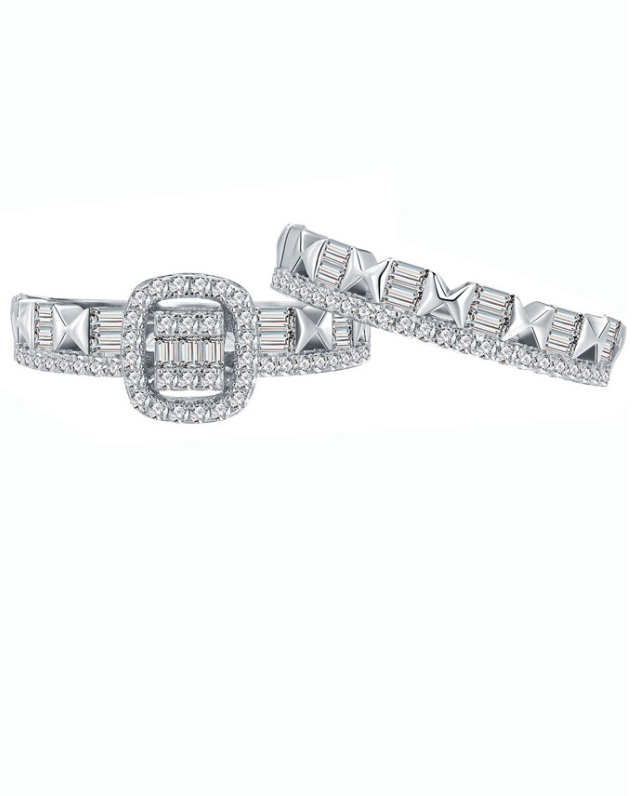 Cubic Zirconia Geometric Luxury Band Ring Set-Ring-Krush Kandy, Women's Online Fashion Boutique Located in Phoenix, Arizona (Scottsdale Area)