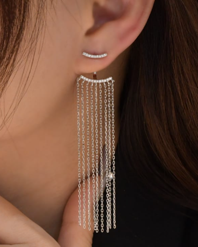 Asymmetrical Tassel Minimalist Threader Earrings-Earrings-Krush Kandy, Women's Online Fashion Boutique Located in Phoenix, Arizona (Scottsdale Area)