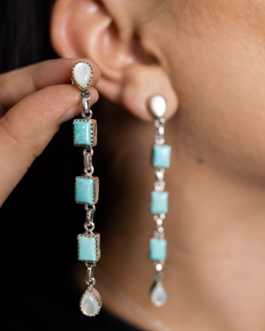 Desirae's White Shell Stone Drop Earrings-Earrings-Krush Kandy, Women's Online Fashion Boutique Located in Phoenix, Arizona (Scottsdale Area)