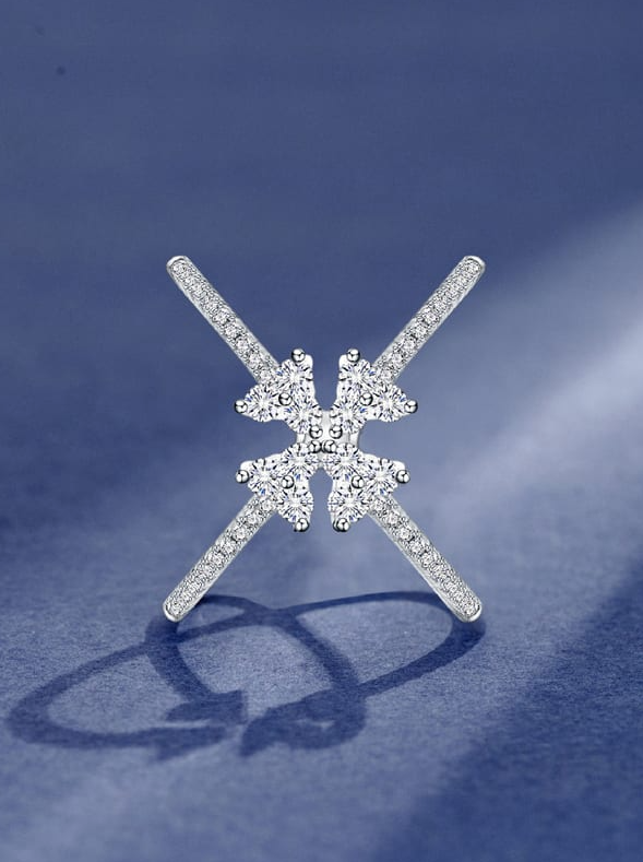 High Carbon Diamond Cross Minimalist Band Ring-Rings-Krush Kandy, Women's Online Fashion Boutique Located in Phoenix, Arizona (Scottsdale Area)