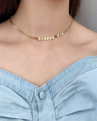 Vintage Chocker Wafer Necklace-Necklaces-Krush Kandy, Women's Online Fashion Boutique Located in Phoenix, Arizona (Scottsdale Area)