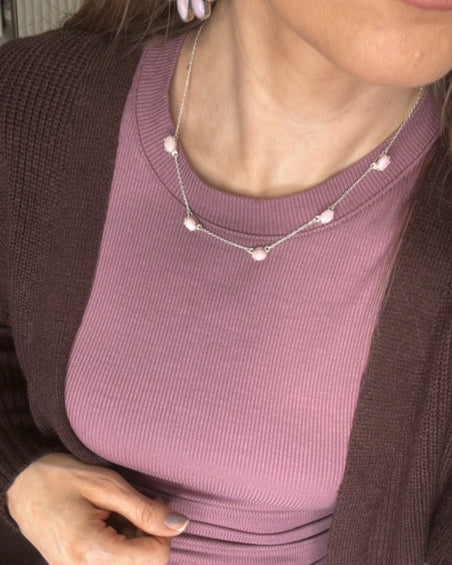 Dainty 5 Stone Drop Necklace - Made to Order-Chain Necklaces-Krush Kandy, Women's Online Fashion Boutique Located in Phoenix, Arizona (Scottsdale Area)