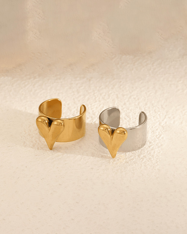 Stainless Steel Heart Minimalist Band Ring-Jewelry-Krush Kandy, Women's Online Fashion Boutique Located in Phoenix, Arizona (Scottsdale Area)