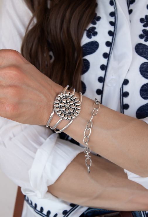 Sterling Concho Cuff | By KKB-Cuffs-Krush Kandy, Women's Online Fashion Boutique Located in Phoenix, Arizona (Scottsdale Area)