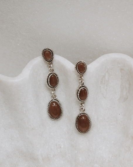 Classic Three Stone Twisted Rope Earrings-Drop Earrings-Krush Kandy, Women's Online Fashion Boutique Located in Phoenix, Arizona (Scottsdale Area)
