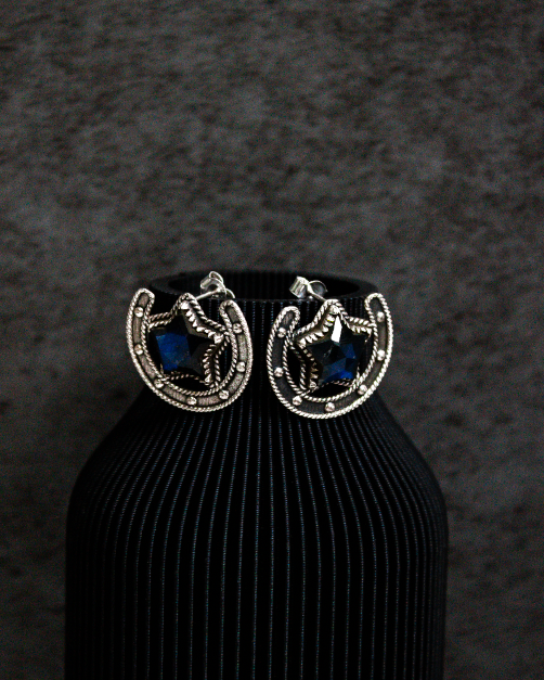 Starry Horseshoe Stone Earrings-Stud Earrings-Krush Kandy, Women's Online Fashion Boutique Located in Phoenix, Arizona (Scottsdale Area)