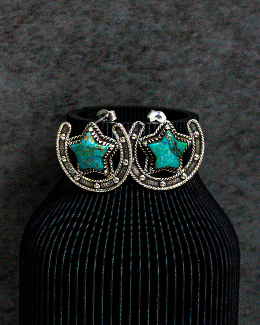 Starry Horseshoe Stone Earrings-Stud Earrings-Krush Kandy, Women's Online Fashion Boutique Located in Phoenix, Arizona (Scottsdale Area)