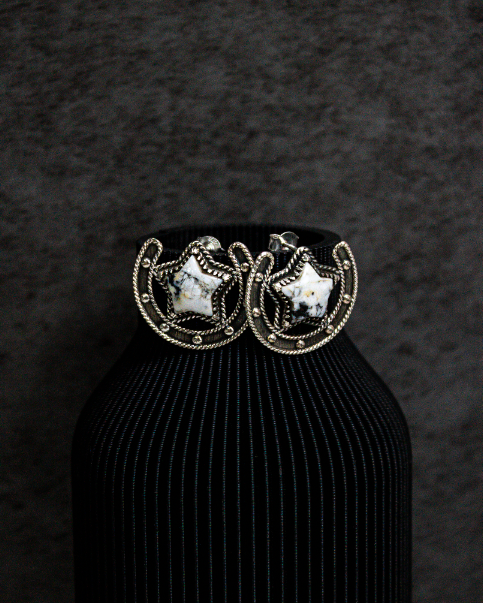 Starry Horseshoe Stone Earrings-Stud Earrings-Krush Kandy, Women's Online Fashion Boutique Located in Phoenix, Arizona (Scottsdale Area)
