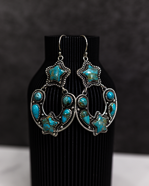 Starry Night Horseshoe Stone Earrings-Stud Earrings-Krush Kandy, Women's Online Fashion Boutique Located in Phoenix, Arizona (Scottsdale Area)