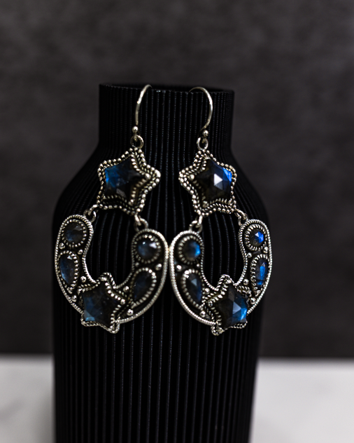 Starry Night Horseshoe Stone Earrings-Stud Earrings-Krush Kandy, Women's Online Fashion Boutique Located in Phoenix, Arizona (Scottsdale Area)