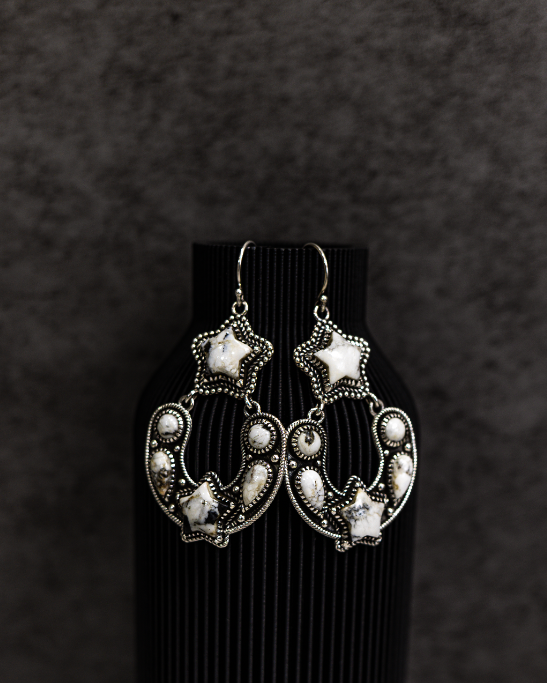 Starry Night Horseshoe Stone Earrings-Stud Earrings-Krush Kandy, Women's Online Fashion Boutique Located in Phoenix, Arizona (Scottsdale Area)