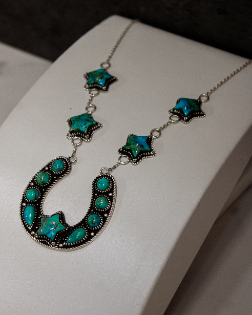 In The Night Horseshoe Stone Necklace-Chain Necklaces-Krush Kandy, Women's Online Fashion Boutique Located in Phoenix, Arizona (Scottsdale Area)