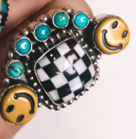 Put a Smile On Cluster Sterling Silver Stone Rings MADE TO ORDER-Bar Necklaces-Krush Kandy, Women's Online Fashion Boutique Located in Phoenix, Arizona (Scottsdale Area)