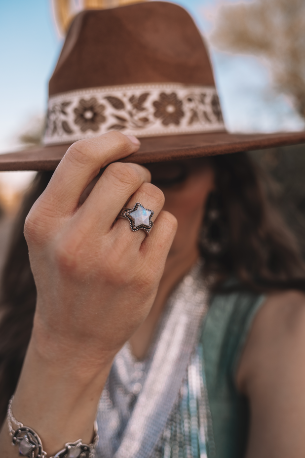 Starry Stamped Sterling Ring-Cluster Rings-Krush Kandy, Women's Online Fashion Boutique Located in Phoenix, Arizona (Scottsdale Area)
