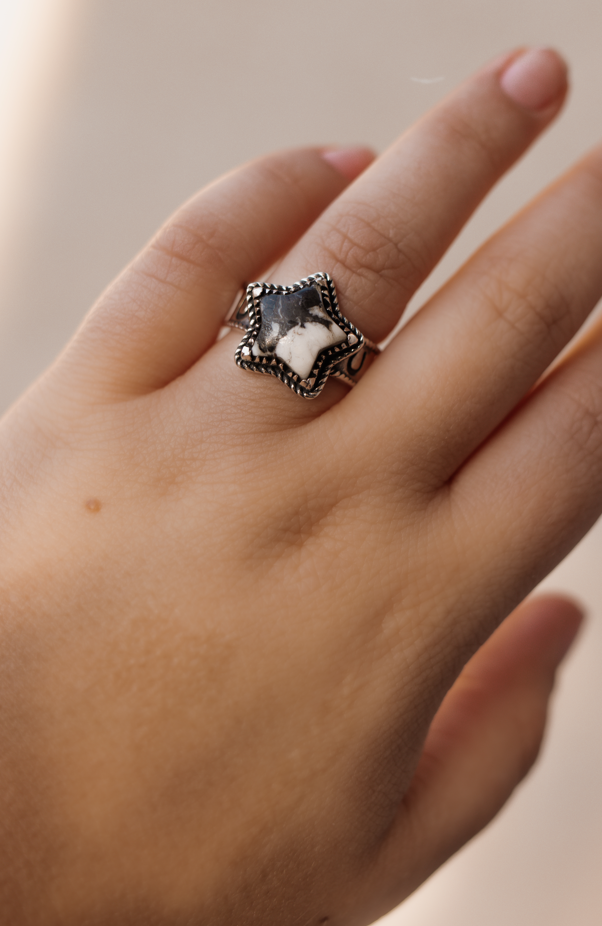 Starry Stamped Sterling Ring-Cluster Rings-Krush Kandy, Women's Online Fashion Boutique Located in Phoenix, Arizona (Scottsdale Area)