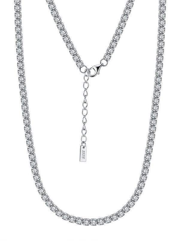 White Tennis 3mm Necklace-Necklaces-Krush Kandy, Women's Online Fashion Boutique Located in Phoenix, Arizona (Scottsdale Area)