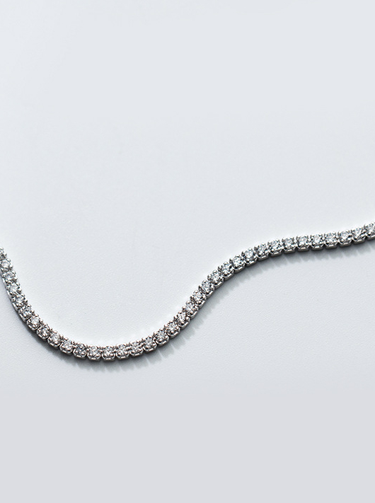 White Tennis 3mm Necklace-Necklaces-Krush Kandy, Women's Online Fashion Boutique Located in Phoenix, Arizona (Scottsdale Area)