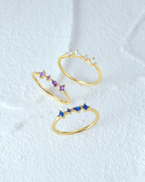 Multi Shape Cubic Zirconia Minimalist Band Ring-Earrings-Krush Kandy, Women's Online Fashion Boutique Located in Phoenix, Arizona (Scottsdale Area)
