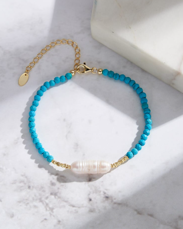 Freshwater Pearl Irregular Vintage Beaded Bracelet-Bracelets-Krush Kandy, Women's Online Fashion Boutique Located in Phoenix, Arizona (Scottsdale Area)