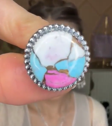 One Of A Kind Pink Turquoise Slab Rings MADE TO ORDER-Ring Sizers-Krush Kandy, Women's Online Fashion Boutique Located in Phoenix, Arizona (Scottsdale Area)